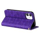 For iPhone 12 mini Lucky Flowers Embossing Pattern Magnetic Horizontal Flip Leather Case with Holder & Card Slots(Purple) - 9
