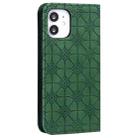 For iPhone 12 mini Lucky Flowers Embossing Pattern Magnetic Horizontal Flip Leather Case with Holder & Card Slots(Dark Green) - 7