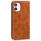 For iPhone 12 mini Lucky Flowers Embossing Pattern Magnetic Horizontal Flip Leather Case with Holder & Card Slots(Yellow Brown) - 7