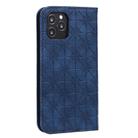 For iPhone 12 / 12 Pro Lucky Flowers Embossing Pattern Magnetic Horizontal Flip Leather Case with Holder & Card Slots(Dark Blue) - 7