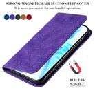 For iPhone 12 / 12 Pro Lucky Flowers Embossing Pattern Magnetic Horizontal Flip Leather Case with Holder & Card Slots(Purple) - 3