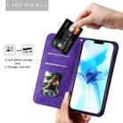 For iPhone 12 / 12 Pro Lucky Flowers Embossing Pattern Magnetic Horizontal Flip Leather Case with Holder & Card Slots(Purple) - 5