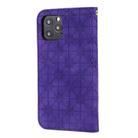 For iPhone 12 / 12 Pro Lucky Flowers Embossing Pattern Magnetic Horizontal Flip Leather Case with Holder & Card Slots(Purple) - 7