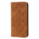 For iPhone 12 / 12 Pro Lucky Flowers Embossing Pattern Magnetic Horizontal Flip Leather Case with Holder & Card Slots(Yellow Brown) - 2