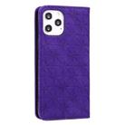 For iPhone 12 Pro Max Lucky Flowers Embossing Pattern Magnetic Horizontal Flip Leather Case with Holder & Card Slots(Purple) - 7
