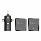 AP009 Wireless One to Two Lavalier Microphone with 3 in 1 Receiver(Black) - 1