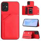 For Samsung Galaxy A05 4G Skin Feel Four Card Slots Phone Case with Wrist Strap(Red) - 1
