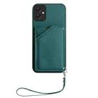 For Samsung Galaxy A05 4G Skin Feel Four Card Slots Phone Case with Wrist Strap(Green) - 2