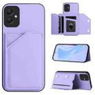 For Samsung Galaxy A05 4G Skin Feel Four Card Slots Phone Case with Wrist Strap(Purple) - 1
