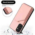 For Samsung Galaxy A14 5G Skin Feel Four Card Slots Phone Case with Wrist Strap(Pink) - 3