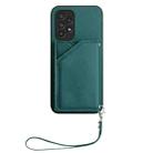 For Samsung Galaxy A53 5G Skin Feel Four Card Slots Phone Case with Wrist Strap(Green) - 2