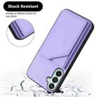 For Samsung Galaxy M15 / F15 Skin Feel Four Card Slots Phone Case with Wrist Strap(Purple) - 3