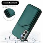 For Samsung Galaxy M35 Skin Feel Four Card Slots Phone Case with Wrist Strap(Green) - 3