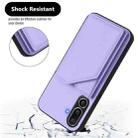 For Samsung Galaxy M56 5G Skin Feel Four Card Slots Phone Case with Wrist Strap(Purple) - 3