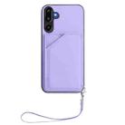 For Samsung Galaxy M16 5G / F16 5G Skin Feel Four Card Slots Phone Case with Wrist Strap(Purple) - 2