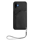 For Samsung Galaxy M06 5G / F06 5G Skin Feel Four Card Slots Phone Case with Wrist Strap(Black) - 2