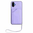 For Samsung Galaxy M06 5G / F06 5G Skin Feel Four Card Slots Phone Case with Wrist Strap(Purple) - 2