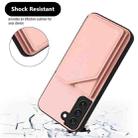 For Samsung Galaxy S22+ 5G Skin Feel Four Card Slots Phone Case with Wrist Strap(Pink) - 3