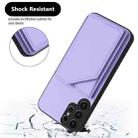 For Samsung Galaxy S22 Ultra Skin Feel Four Card Slots Phone Case with Wrist Strap(Purple) - 3