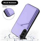 For Samsung Galaxy S23 5G Skin Feel Four Card Slots Phone Case with Wrist Strap(Purple) - 3