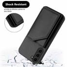 For Samsung Galaxy S23 FE 5G Skin Feel Four Card Slots Phone Case with Wrist Strap(Black) - 3