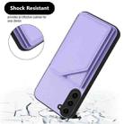 For Samsung Galaxy S23 FE 5G Skin Feel Four Card Slots Phone Case with Wrist Strap(Purple) - 3