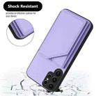 For Samsung Galaxy S23 Ultra 5G Skin Feel Four Card Slots Phone Case with Wrist Strap(Purple) - 3