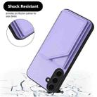 For Samsung Galaxy S24 5G Skin Feel Four Card Slots Phone Case with Wrist Strap(Purple) - 3
