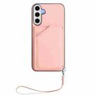For Samsung Galaxy S24 FE 5G Skin Feel Four Card Slots Phone Case with Wrist Strap(Pink) - 2