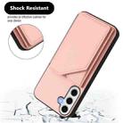 For Samsung Galaxy S24 FE 5G Skin Feel Four Card Slots Phone Case with Wrist Strap(Pink) - 3