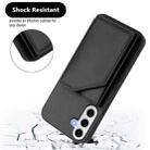 For Samsung Galaxy S24 FE 5G Skin Feel Four Card Slots Phone Case with Wrist Strap(Black) - 3
