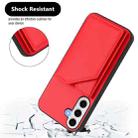 For Samsung Galaxy S24 FE 5G Skin Feel Four Card Slots Phone Case with Wrist Strap(Red) - 3