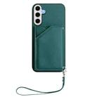 For Samsung Galaxy S24 FE 5G Skin Feel Four Card Slots Phone Case with Wrist Strap(Green) - 2
