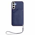 For Samsung Galaxy S24 FE 5G Skin Feel Four Card Slots Phone Case with Wrist Strap(Blue) - 2
