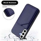 For Samsung Galaxy S24 FE 5G Skin Feel Four Card Slots Phone Case with Wrist Strap(Blue) - 3