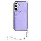 For Samsung Galaxy S24 FE 5G Skin Feel Four Card Slots Phone Case with Wrist Strap(Purple) - 2