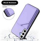 For Samsung Galaxy S24 FE 5G Skin Feel Four Card Slots Phone Case with Wrist Strap(Purple) - 3