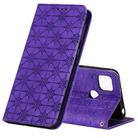 For Xiaomi Redmi 9C Lucky Flowers Embossing Pattern Magnetic Horizontal Flip Leather Case with Holder & Card Slots(Purple) - 1