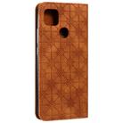 For Xiaomi Redmi 9C Lucky Flowers Embossing Pattern Magnetic Horizontal Flip Leather Case with Holder & Card Slots(Yellow Brown) - 7