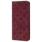 For Xiaomi Redmi 9C Lucky Flowers Embossing Pattern Magnetic Horizontal Flip Leather Case with Holder & Card Slots(Wine Red) - 2