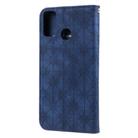 For Huawei Honor 9X Lite Lucky Flowers Embossing Pattern Magnetic Horizontal Flip Leather Case with Holder & Card Slots(Dark Blue) - 7