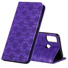 For Huawei Honor 9X Lite Lucky Flowers Embossing Pattern Magnetic Horizontal Flip Leather Case with Holder & Card Slots(Purple) - 1