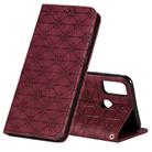 For Huawei Honor 9X Lite Lucky Flowers Embossing Pattern Magnetic Horizontal Flip Leather Case with Holder & Card Slots(Wine Red) - 1