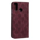 For Huawei Honor 9X Lite Lucky Flowers Embossing Pattern Magnetic Horizontal Flip Leather Case with Holder & Card Slots(Wine Red) - 7