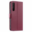 For Sony Xperia 1 III Ring Buckle Rhombic Leather Phone Case(Red) - 3