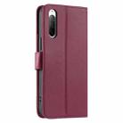 For Sony Xperia 10 III Ring Buckle Rhombic Leather Phone Case(Red) - 3