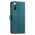 For Sony Xperia 10 III Ring Buckle Rhombic Leather Phone Case(Green) - 3