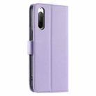 For Sony Xperia 10 III Ring Buckle Rhombic Leather Phone Case(Purple) - 3