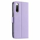 For Sony Xperia 10 IV Ring Buckle Rhombic Leather Phone Case(Purple) - 3