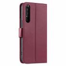 For Sony Xperia 1 IV Ring Buckle Rhombic Leather Phone Case(Red) - 3